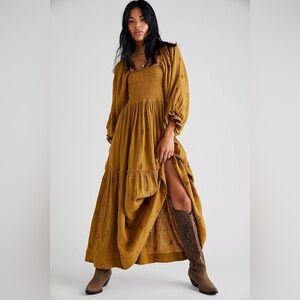 Free People Dahlia Embroidered Maxi Dress